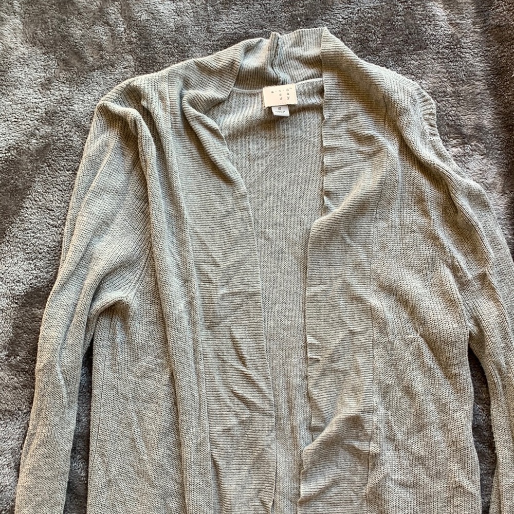 Womens light grey cardigan.